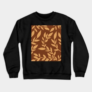 Abstract Earth Colors Botanical  Leaves Pattern Crewneck Sweatshirt